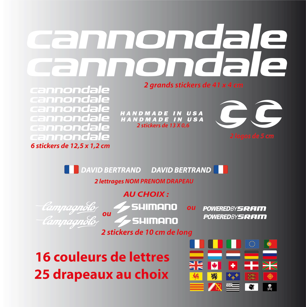 Kit Stickers Autocollants XXL Cannondale – Stickers Perso