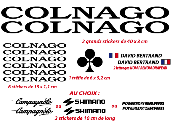 Kit Stickers Autocollants XXL Old Colnago – Stickers Perso