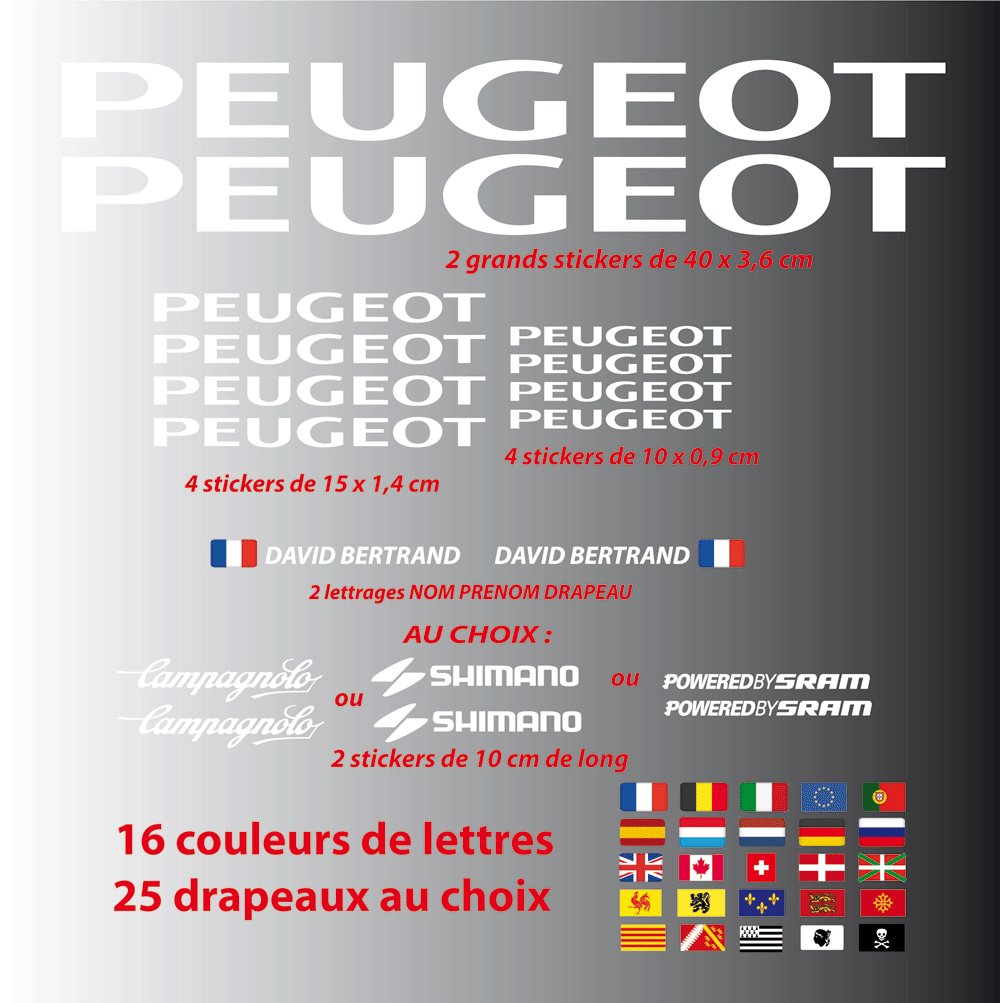 Stickers Peugeot pour fourche mobylette et vélo