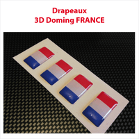 Lot de 4 drapeaux Français 3D Doming (idéal avec lettrage sans fond) - Stickers Perso