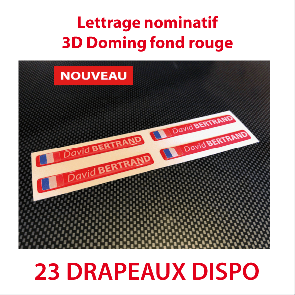 Stickers autocollant 3D doming rouge - Stickers Perso