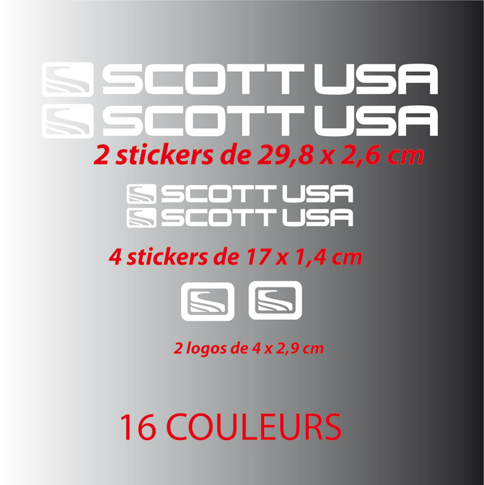 Kit Stickers Autocollant Scott USA
