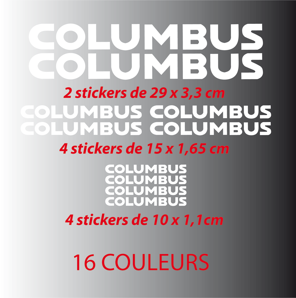 Ensemble d'autocollants Columbus, Stickers Columbus, Vélo Ensemble d'autocollants Columbus, Stickers Columbus, Vélo