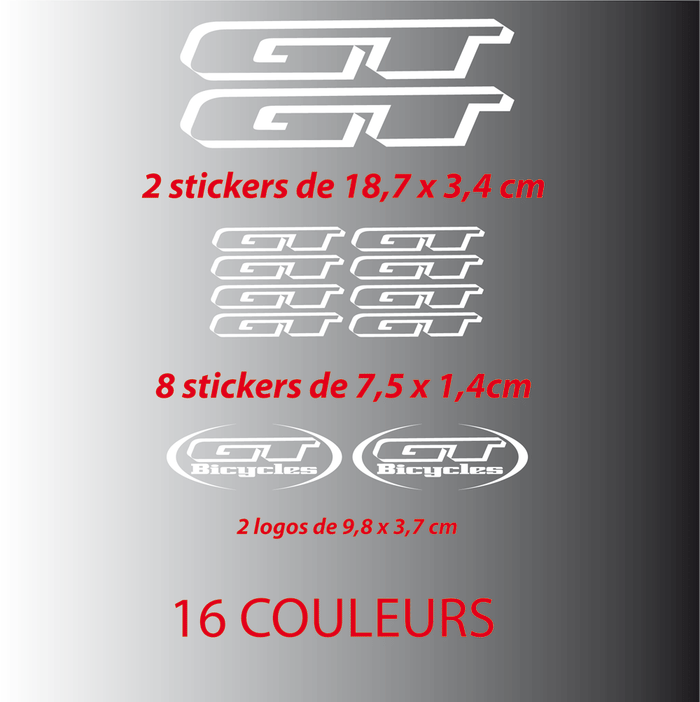 Kit Stickers Autocollants GT