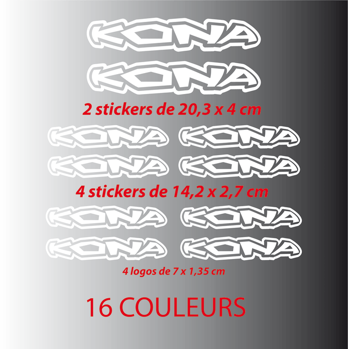 Kit Stickers Autocollants Kona
