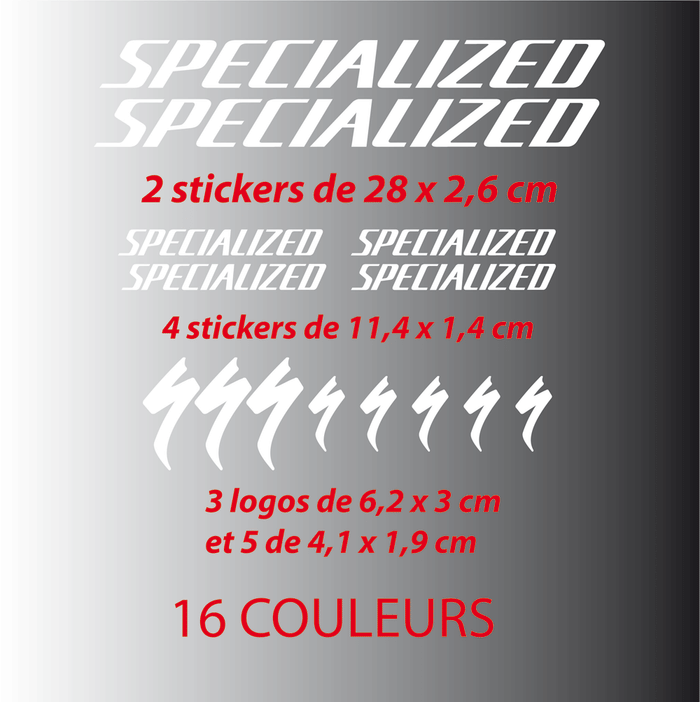 Kit Stickers Autocollants Spécialized