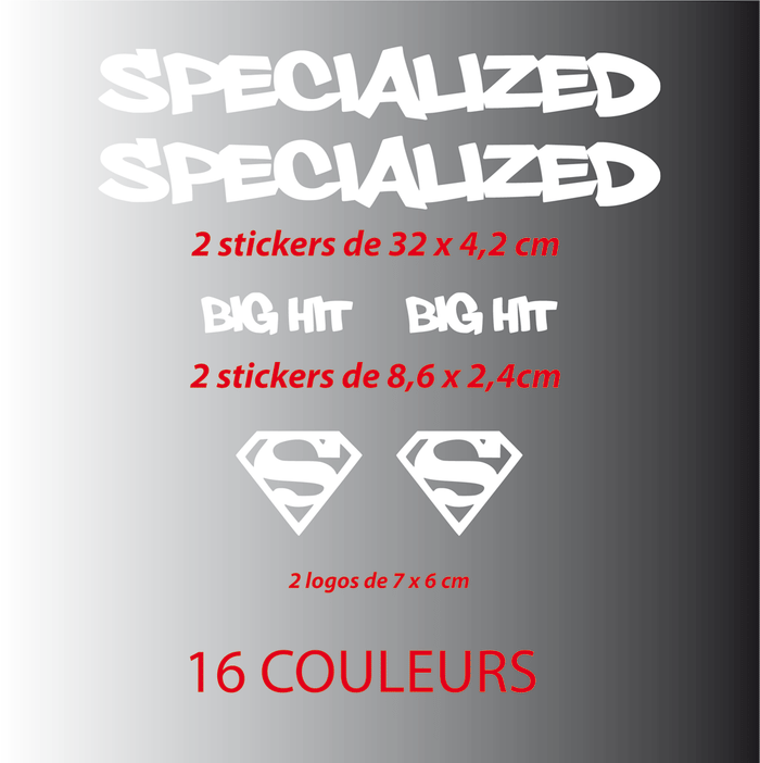 Kit Stickers Autocollants Spécialized Custom