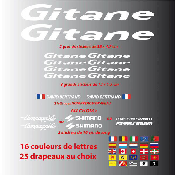 STICKERS VELO GITANE période 1965 à 1973 EUR 27,00 - FR STICKERS VELO GITANE période 1965 à 1973 EUR 27,00 - FR