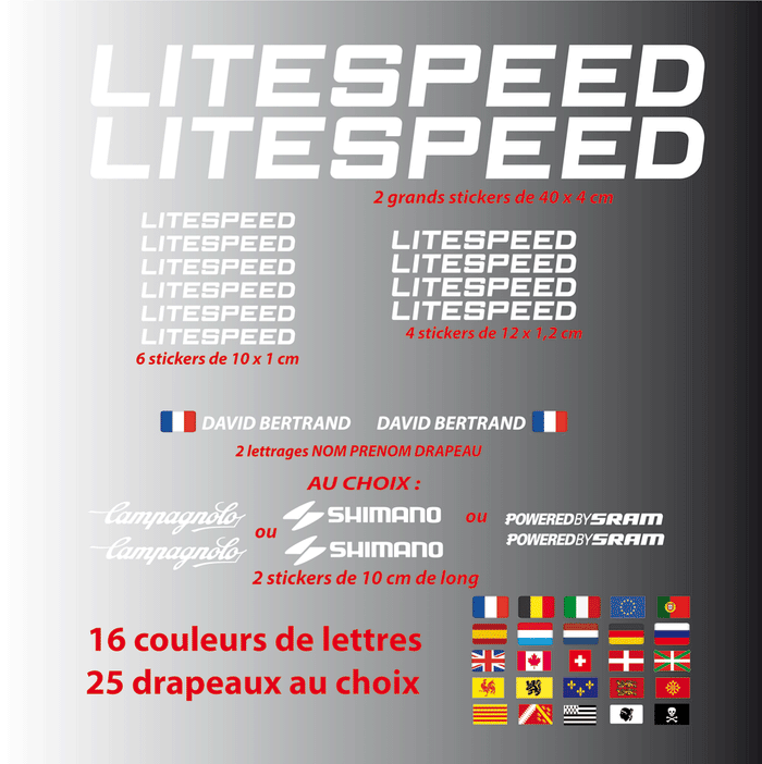 Kit Stickers Autocollants XXL Litespeed