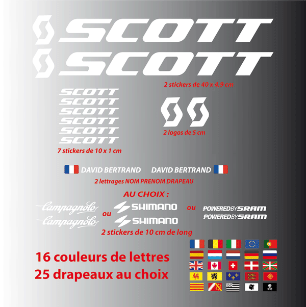 Kit Stickers Autocollants XXL Nouveau Scott - STICKERS PERSO