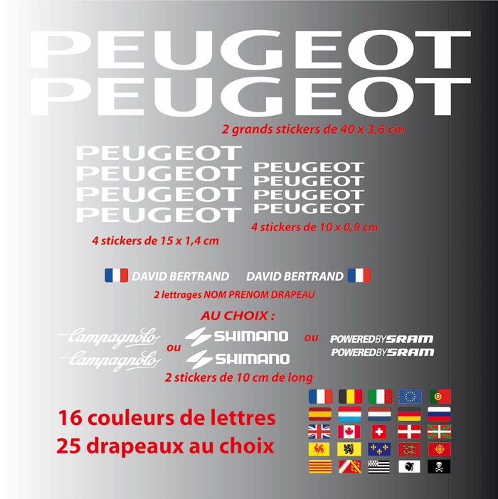 Kit Stickers Autocollants XXL Peugeot