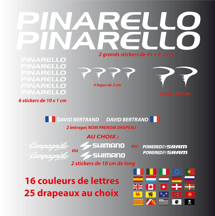 Kit Stickers Autocollants XXL Pinarello