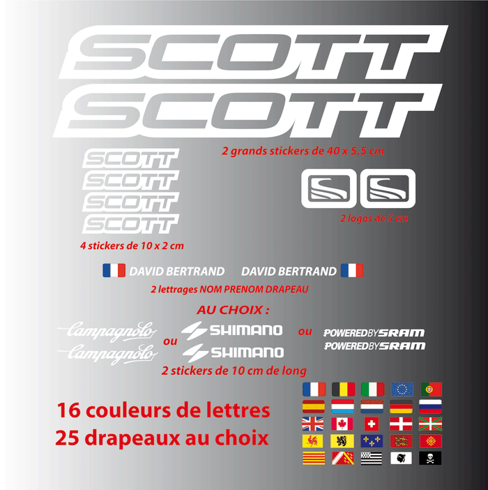 Kit Stickers Autocollants XXL Scott