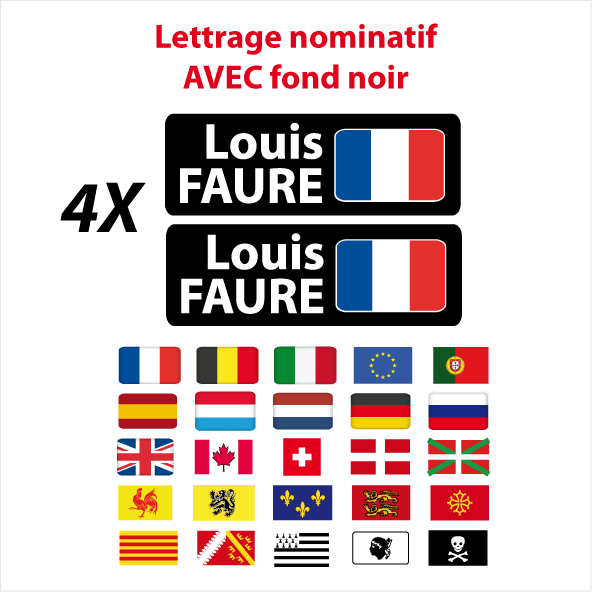 Pack x12 Stickers France couleurs Nom prénom vélo casque sticker autoc –  StickerGreen