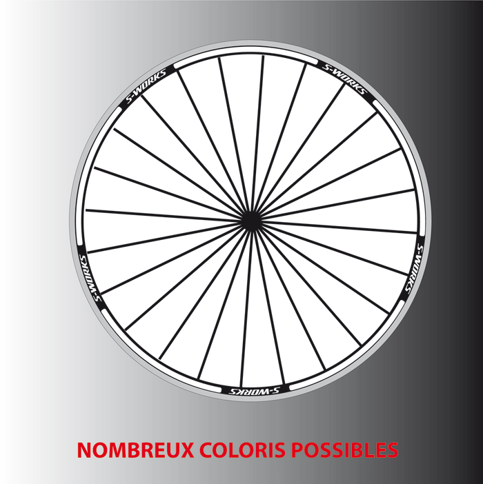 Liserés Stickers Autocollants S-Works jantes hautes ou basses