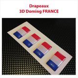 Lot de 4 drapeaux Français 3D Doming (idéal avec lettrage sans fond) - Stickers Perso