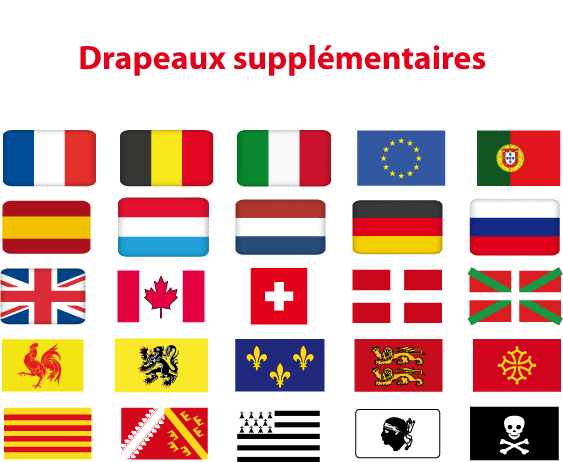 Lot de 4 drapeaux identiques supplémentaires pour lettrages sans fond