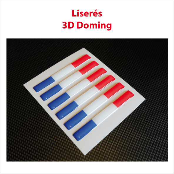 Lot de 6 liserés Français 3D Doming - Stickers Perso