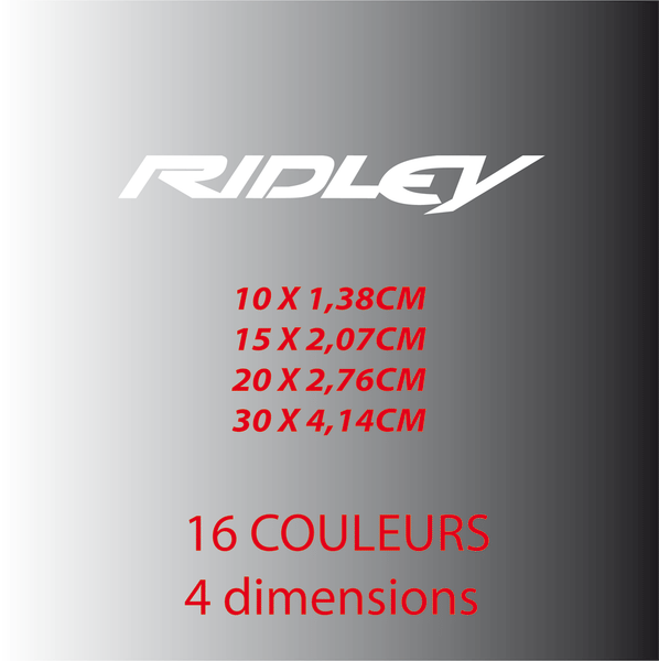 Décalcomanie (décalque) Ridley Pour Tube Diagonal De Vélo - NEUF