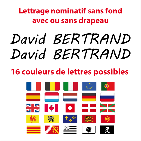 Sticker Autocollant Nom Drapeau Vélo sans fond typo 5 - STICKERS PERSO