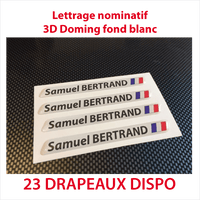 Stickers autocollant 3D doming fond blanc 1 ligne - Stickers Perso