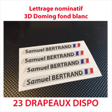 Stickers autocollant 3D doming fond blanc 1 ligne - Stickers Perso