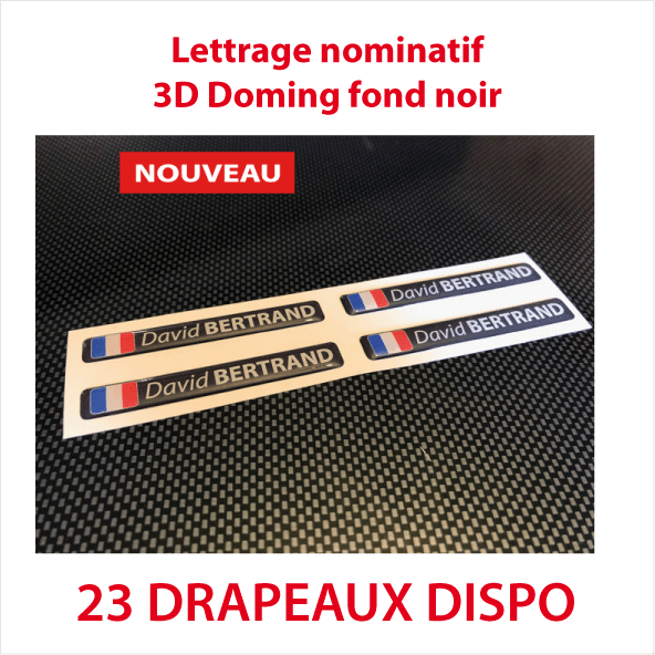 Stickers autocollant 3D doming noir - Stickers Perso