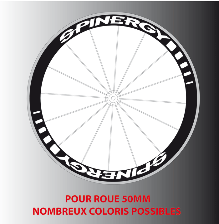 Stickers Autocollants pour 2 roues Spinergy 50mm